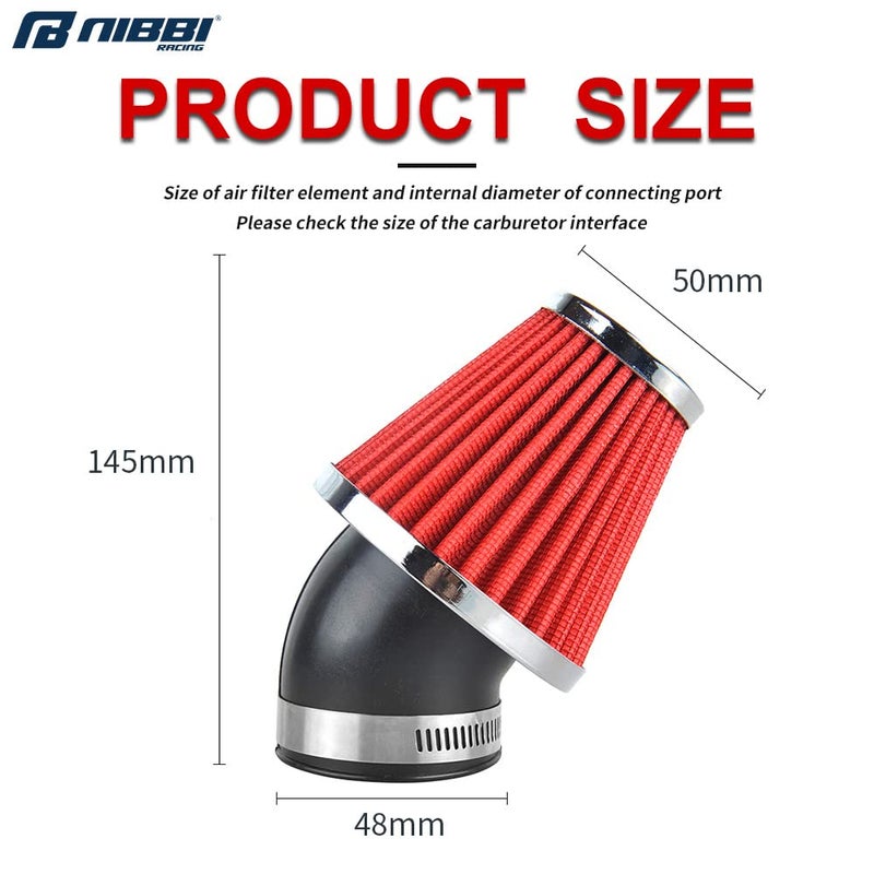 NIBBI RACING PARTS High Performance Air Filter 48mm Motorcycle Air Filter Replacement Air Filter Dirt Bike Air Filter GY6 Scooter Air Filter (A3-48mm) - Image 2